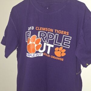 Antigua Purple Clemson Tigers Short Sleeve Tee